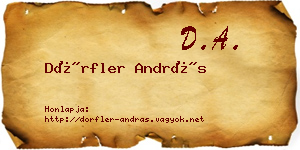 Dörfler András névjegykártya
