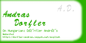 andras dorfler business card